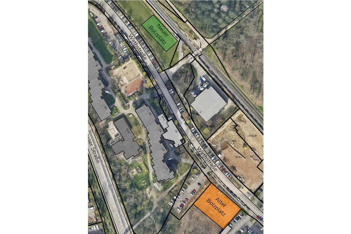 Lageplan: Bolzplatz Wirthstraße