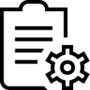 Icon Dokument mit Zahnrad