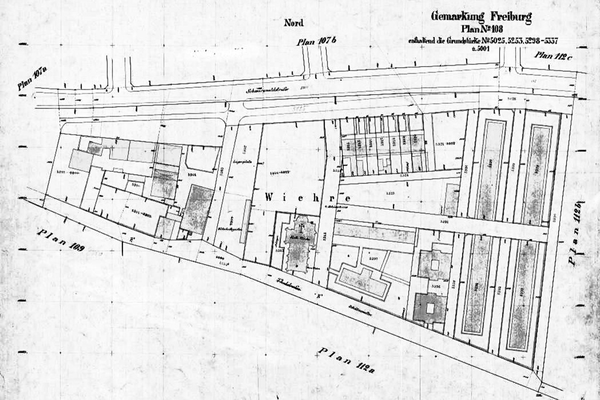 Gemarkungsatlas Knopfhäusle, 1900, Bearbeitungszeitraum 1882-1899 Kopie des Gemarkungsplans Knopfhaeusle um 1900 in schwarzweiß
