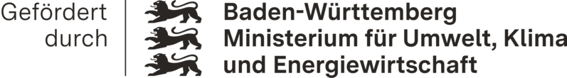 Das Projekt wurde gefördert vom Ministerium für Umwelt, Klima und Energiewirtschaft Baden Württemberg  Das Förderprogramm wurde betreut vom Projektträger Karlsruhe