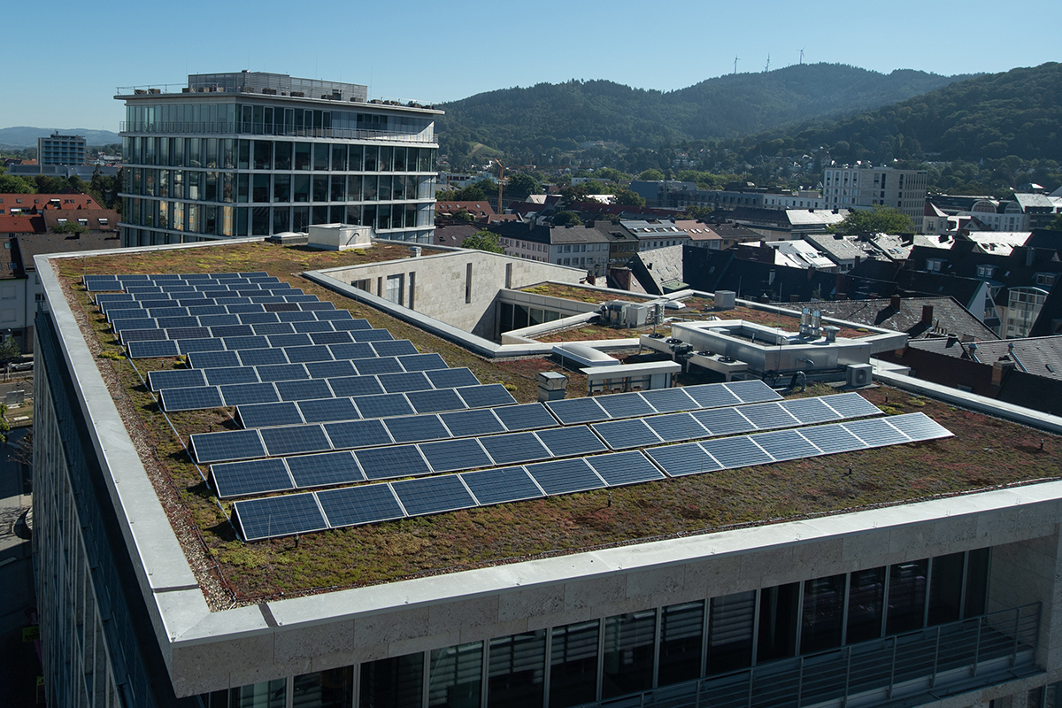Solarmodule auf einem Flachdach