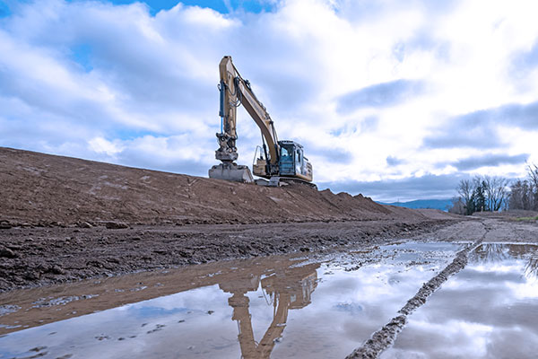 Baustelle mit Bagger