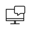 Icon Bildschirm mit Kommentar