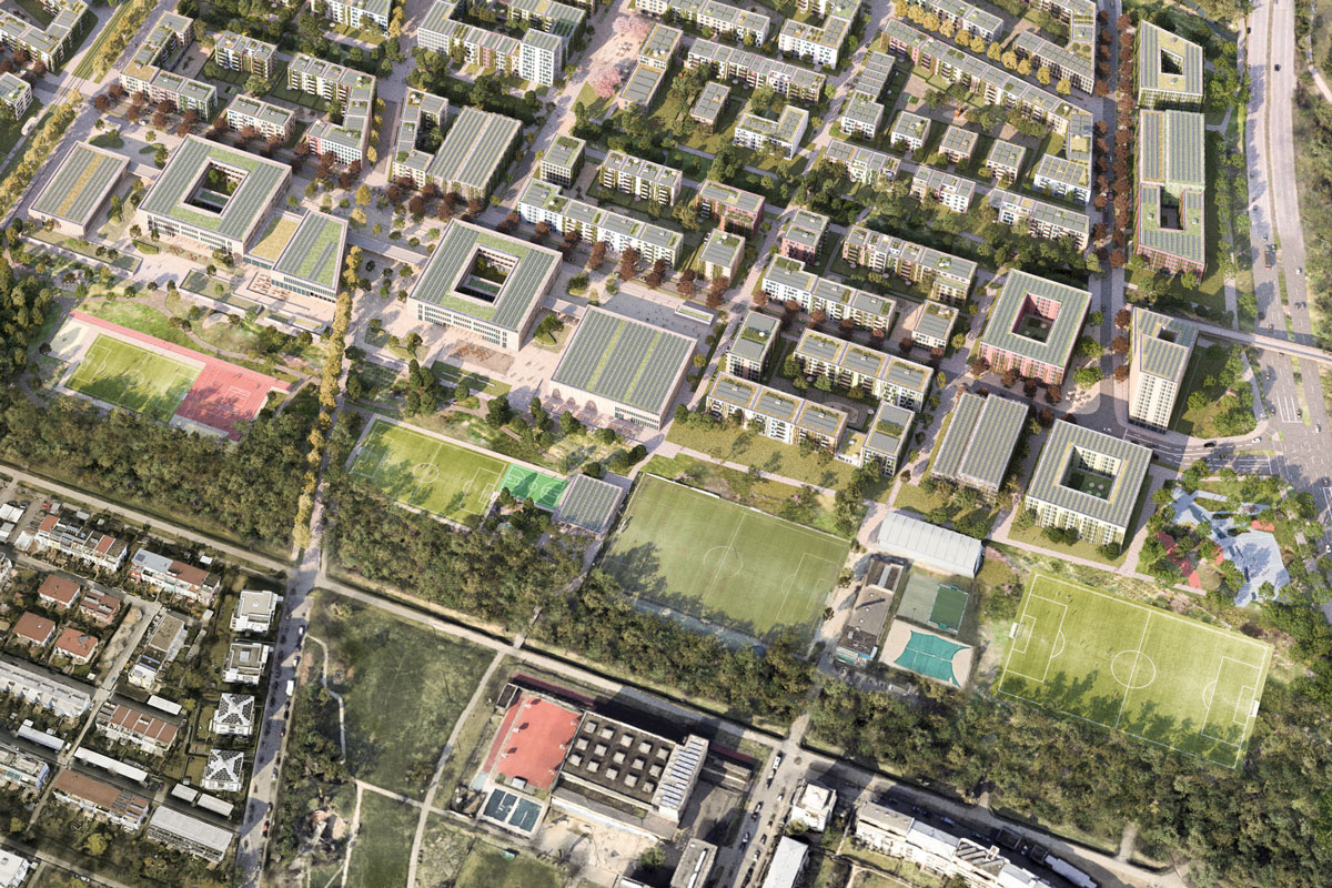 Visualisierung der Schule und des Stadtteils
