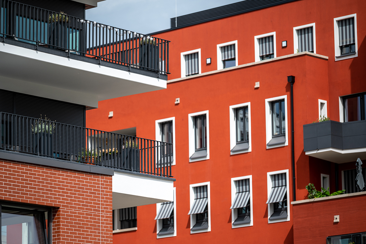 Blick auf Mietwohnungen in Freiburg