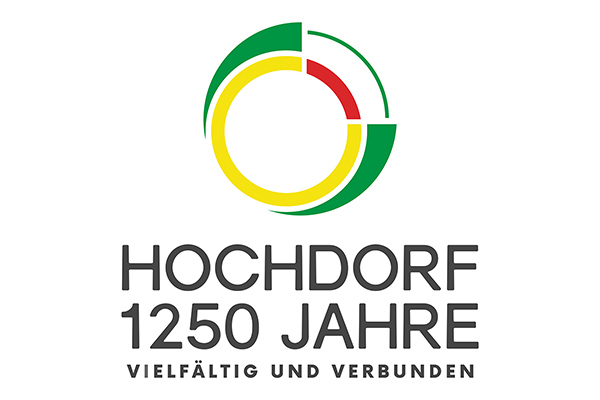 Logo zum Hochdorf-Jubiläum Logo-Grafik zu Hochdorf - 1250 Jahre - vielfältig und verbunden