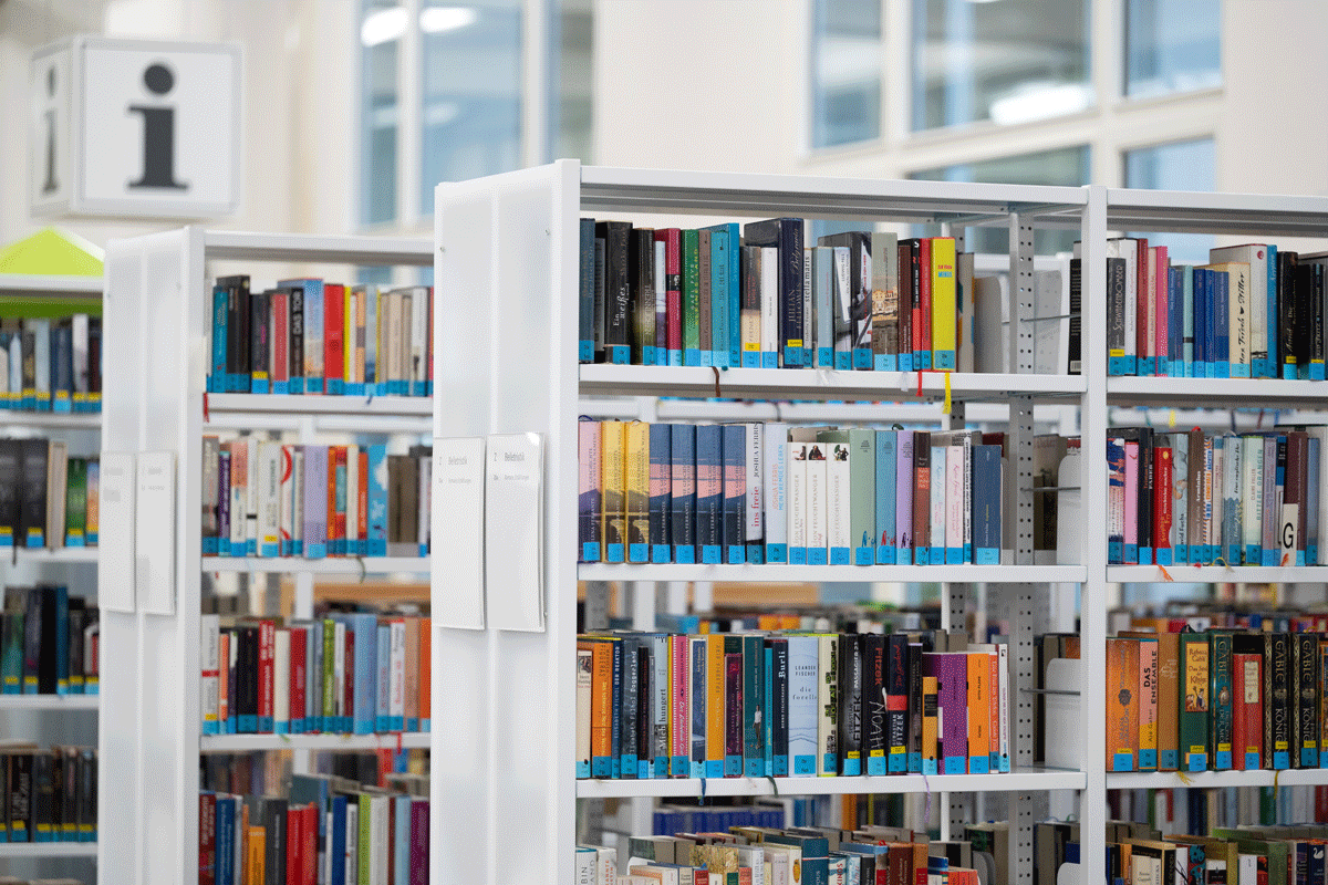 Bibliothek mit Bücherregalen